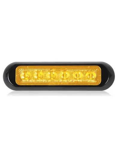 MXM20389YCL-Thin Low Profile 6 LED Amber Clear Lens Class 1 Warning