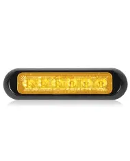 MXM20389YCL-Thin Low Profile 6 LED Amber Clear Lens Class 1 Warning