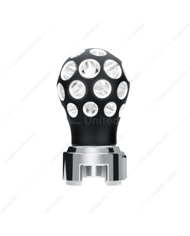 UP71079 - Thread-On Matte Black Phoenix Style Ball Gearshift Knob With LED 13/15/18 Speed Adapter-White LED