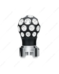 UP71079 - Thread-On Matte Black Phoenix Style Ball Gearshift Knob With LED 13/15/18 Speed Adapter-White LED