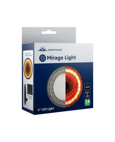 UP36654 - 24 LED 4" Round Mirage Light (Stop, Turn & Tail) - Red LED/Clear Lens