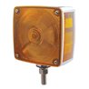 UP30256-Square Double Face Turn Signal Light With Single Stud - Amber & Red Lens