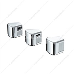 UP41090-Chrome Plastic A/C & Heater Slider Control Knob For Kenworth/Freightliner - Plain (Card Of 3)