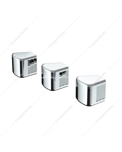 UP41090-Chrome Plastic A/C & Heater Slider Control Knob For Kenworth/Freightliner - Plain (Card Of 3)