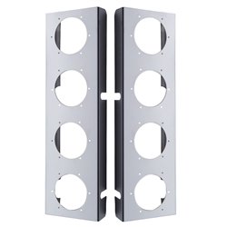 UP30260-430 Stainless Steel Front Air Cleaner Bracket With Four 2" Round Light Cutouts (Pair)