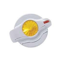 UP41123-Chrome Plastic A/C Control Knob With Crystal- Amber Crystal