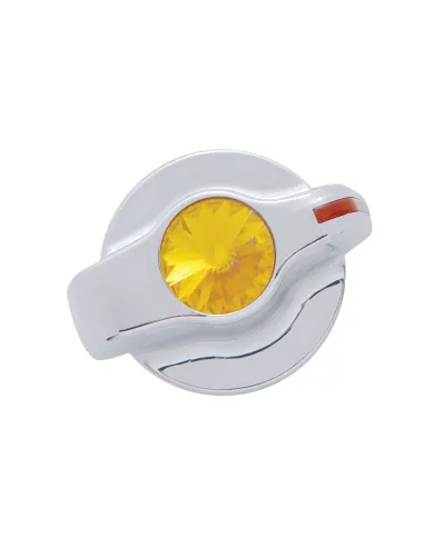 UP41123-Chrome Plastic A/C Control Knob With Crystal- Amber Crystal