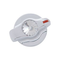 UP41125-Chrome Plastic A/C Control Knob With Crystal - Clear Crystal