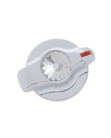 UP41125-Chrome Plastic A/C Control Knob With Crystal - Clear Crystal