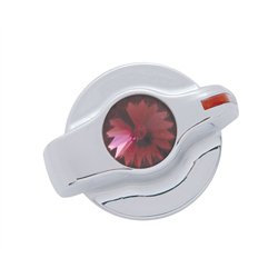 UP41127-Chrome Plastic A/C Control Knob With Crystal - Purple Crystal