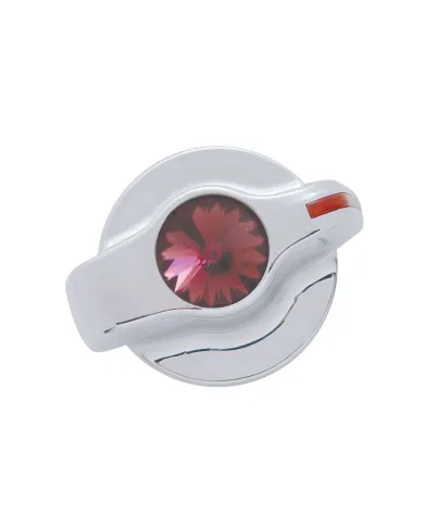 UP41127-Chrome Plastic A/C Control Knob With Crystal - Purple Crystal
