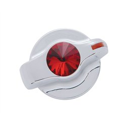 UP41128-Chrome Plastic A/C Control Knob With Crystal - Red Crystal