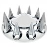 UP10241-Pointed Front Axle Cover With 33mm Spike Thread-On Nut Covers - Chrome