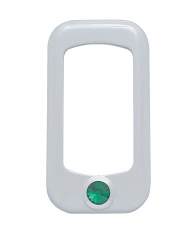 UP41144-Rocker Switch Bezel For Peterbilt/ Kenworth With Green Crystal (3-Pack)