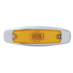 UP30294-Single Halogen Bulb Light (Clearance/Marker) With SS Bezel - Amber Lens