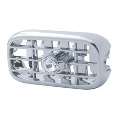 UP41250-Chrome Plastic A/C Vent With Color Crystal For Peterbilt (2006+) - Clear Crystal