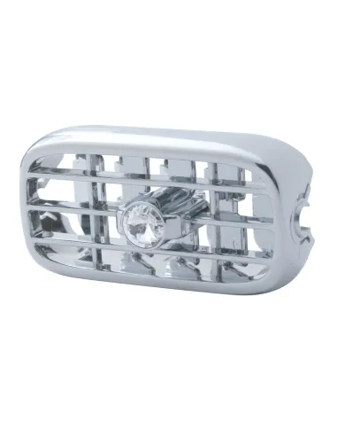 UP41250-Chrome Plastic A/C Vent With Color Crystal For Peterbilt (2006+) - Clear Crystal
