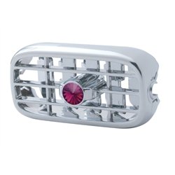 UP41252-Chrome Plastic A/C Vent With Color Crystal For Peterbilt (2006+) - Purple Crystal