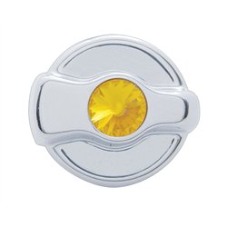 UP41322-Chrome Plastic A/C Control Knob For 2005 & Older Peterbilt - Amber Crystal