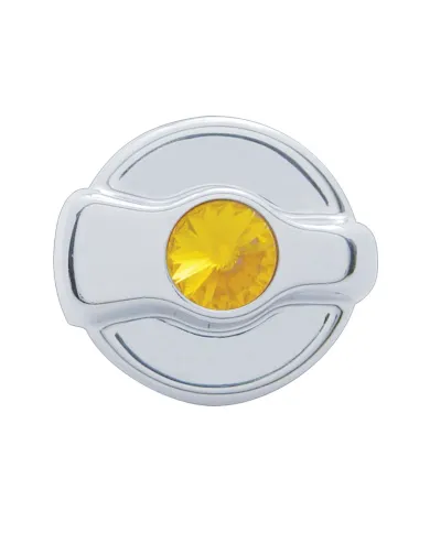 UP41322-Chrome Plastic A/C Control Knob For 2005 & Older Peterbilt - Amber Crystal