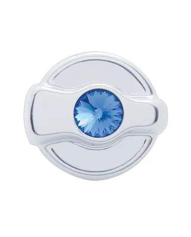 UP41323-Chrome Plastic A/C Control Knob For 2005 & Older Peterbilt- Blue Crystal