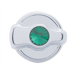 UP41325-Chrome Plastic A/C Control Knob For 2005 & Older Peterbilt- Green Crystal