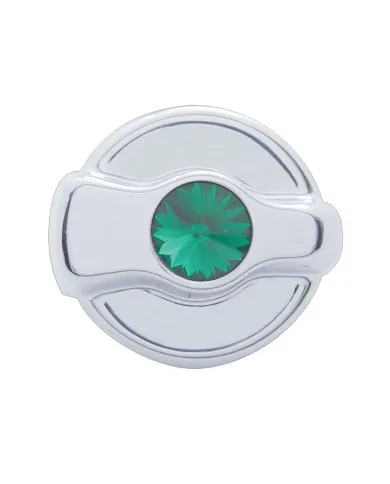 UP41325-Chrome Plastic A/C Control Knob For 2005 & Older Peterbilt- Green Crystal