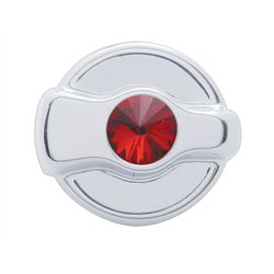 UP41327-Chrome Plastic A/C Control Knob For 2005 & Older Peterbilt- Red Crystal