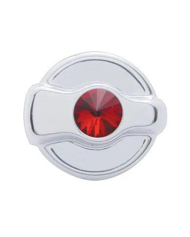 UP41327-Chrome Plastic A/C Control Knob For 2005 & Older Peterbilt- Red Crystal