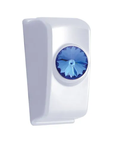 UP41353-Chrome Rocker Switch Plug With Blue Crystal For 2006+ Kenworth (Card Of 2)