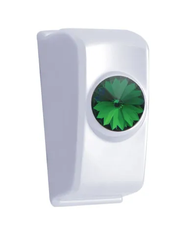 UP41355-Chrome Rocker Switch Plug With Green Crystal For 2006+ Kenworth (Card Of 2)