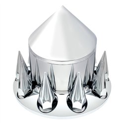 UP10243-Spike Rear Axle Cover With 33mm Spike Thread-On Nut Covers - Chrome