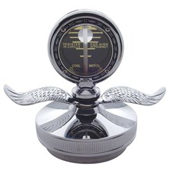 UP30359-Chrome Aluminum Boyce MotoMeter With Base & Chrome Wings
