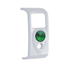 UP41417-Rocker Switch Cover With Green Crystal For 2006+ Kenworth (Card Of 3)