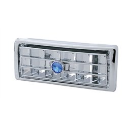 UP41502-Chrome Plastic A/C Vent With Crystal For 2002-2005 Kenworth - Center - Blue Crystal