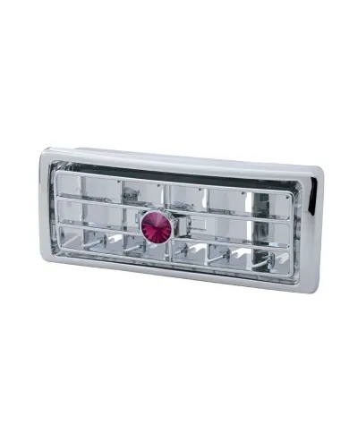 UP41505-Chrome Plastic A/C Vent With Crystal For 2002-2005 Kenworth - Center - Purple Crystal