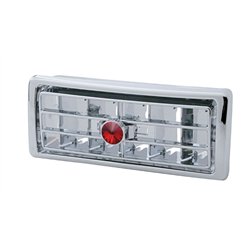 UP41506-Chrome Plastic A/C Vent With Crystal For 2002-2005 Kenworth - Center - Red Crystal