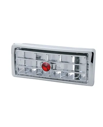 UP41506-Chrome Plastic A/C Vent With Crystal For 2002-2005 Kenworth - Center - Red Crystal