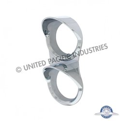 UP41852-Chrome Small 2-Gauge Cover With Visor For Mack