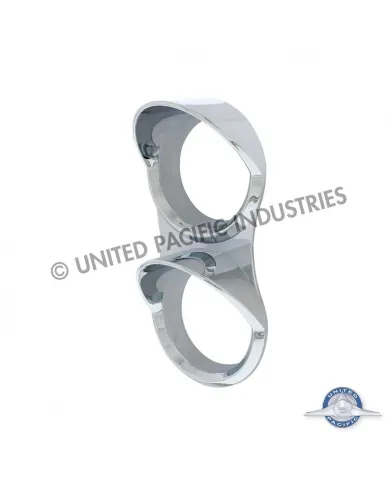 UP41852-Chrome Small 2-Gauge Cover With Visor For Mack