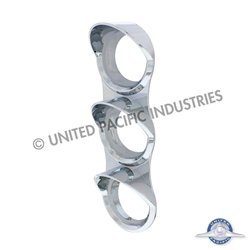 UP41853-Chrome Small 3-Gauge Cover With Visor For Mack