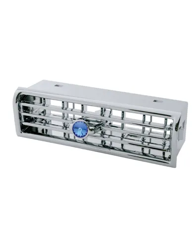 UP41968-Chrome Plastic A/C Vent With Blue Crystal For Freightliner