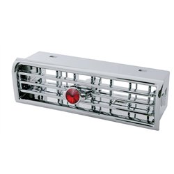 UP41972-Chrome Plastic A/C Vent With Red Crystal For Freightliner
