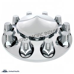 UP10254-Pointed Front Axle Cover With 33mm Standard Thread-On Nut Covers - Chrome