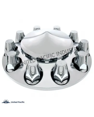 UP10254-Pointed Front Axle Cover With 33mm Standard Thread-On Nut Covers - Chrome