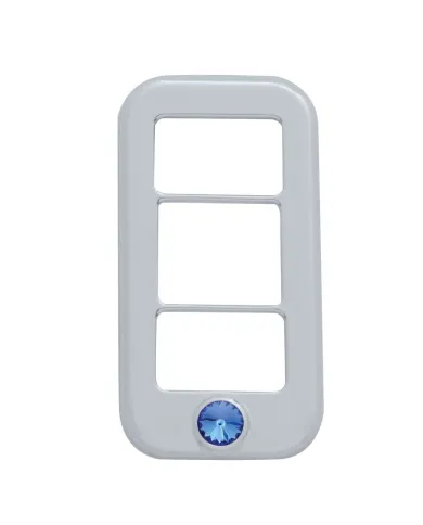 UP42041-Rocker Switch Cover With 3 Openings & Blue Crystal For Freightliner (3-Pack)