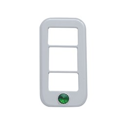 UP42043-Rocker Switch Cover With 3 Openings & Green Crystal For Freightliner (3-Pack)