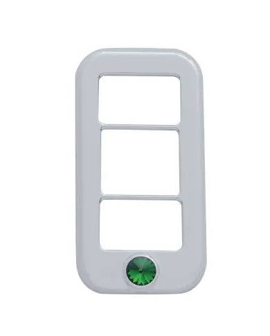 UP42043-Rocker Switch Cover With 3 Openings & Green Crystal For Freightliner (3-Pack)