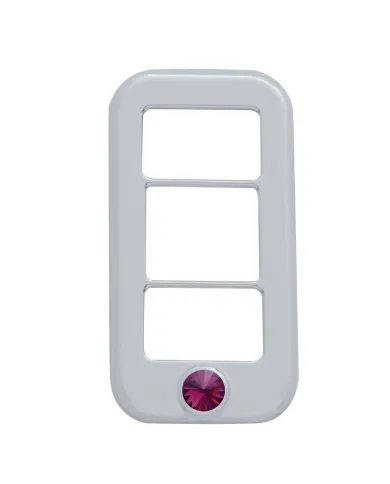 UP42044-Rocker Switch Cover With 3 Openings & Purple Crystal For Freightliner (3-Pack)