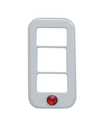 UP42045-Rocker Switch Cover With 3 Openings & Red Crystal For Freightliner (3-Pack)